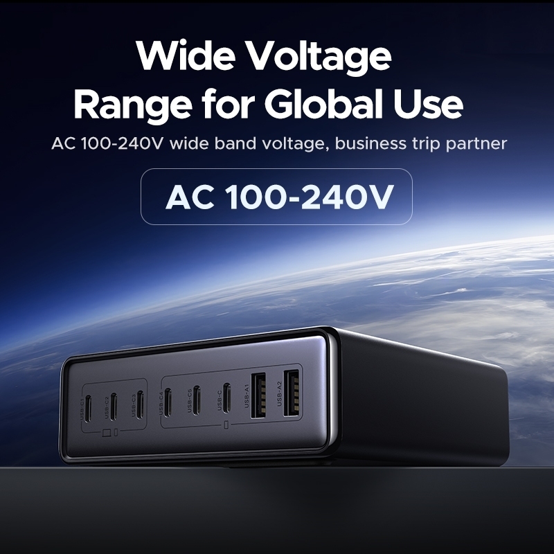 Trạm Sạc UGREEN X766 200W GaN – 8 Cổng Sạc Nhanh PD 100W Cho Mọi Thiết Bị