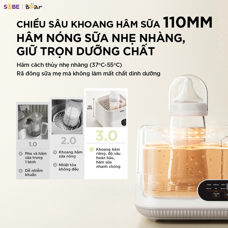 Máy đun nước và hâm sữa tiệt trùng Bear WW-5H12V78 Chính Hãng