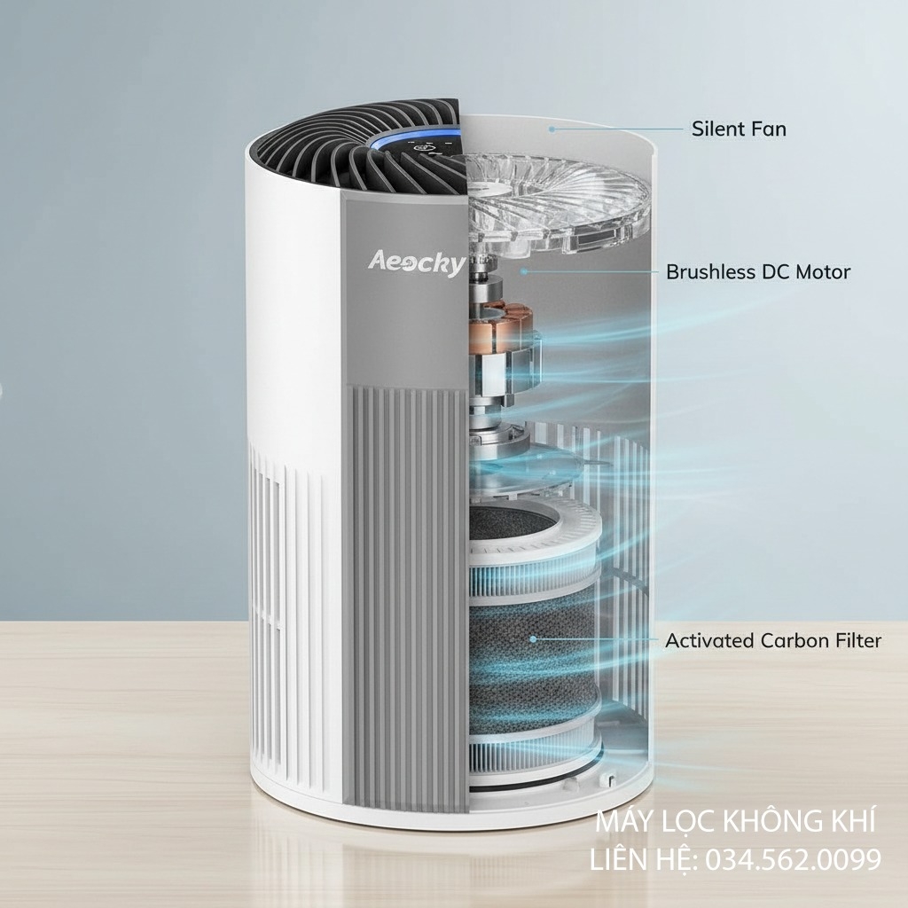 Máy lọc không khí Aeocky Washable Filter - Lớp Lọc 5-in-1 (Amazon Mỹ)