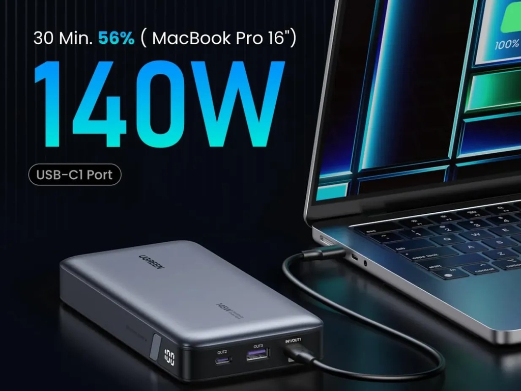 Sạc dự phòng UGREEN 145W PB205 25000mAh – Chuẩn USB-C, PD3.0, QC3.0