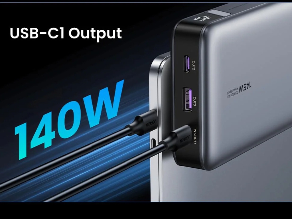 Sạc dự phòng UGREEN 145W PB205 25000mAh – Chuẩn USB-C, PD3.0, QC3.0