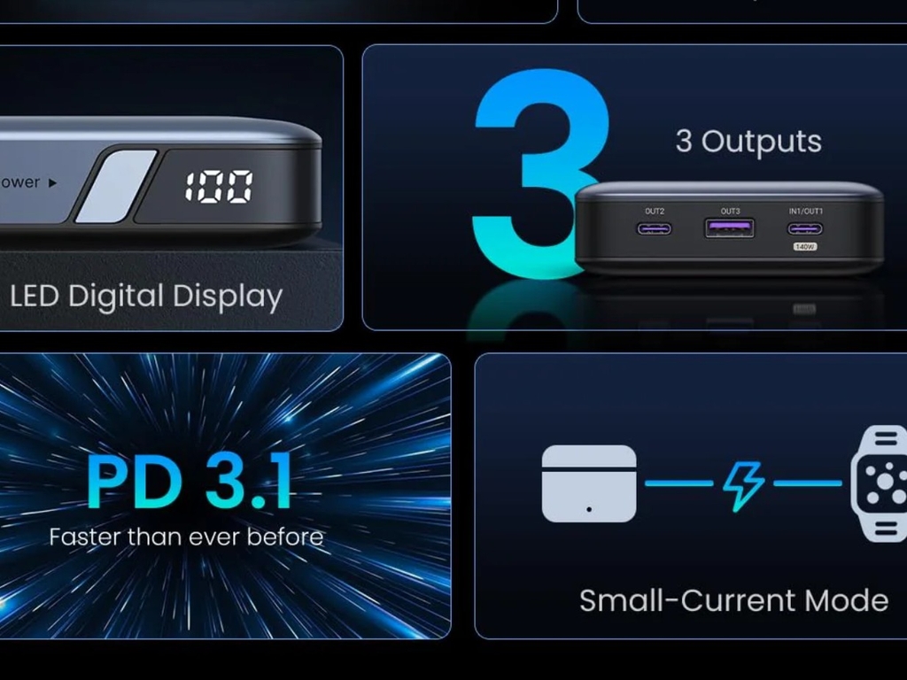 Sạc dự phòng UGREEN 145W PB205 25000mAh – Chuẩn USB-C, PD3.0, QC3.0