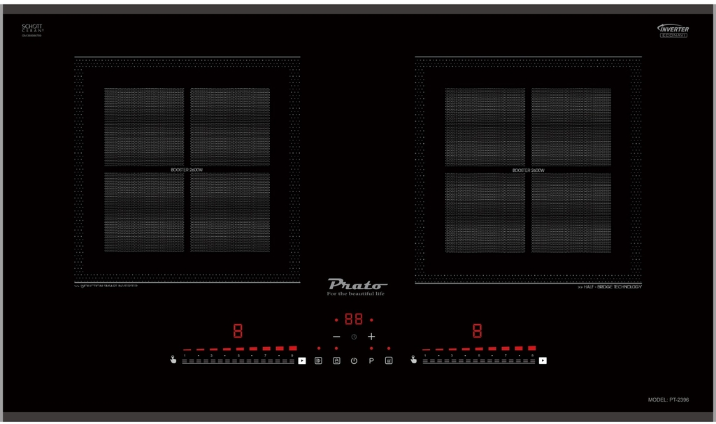 Bếp Từ Đôi Prato PT-2396 Nhập Thái Lan