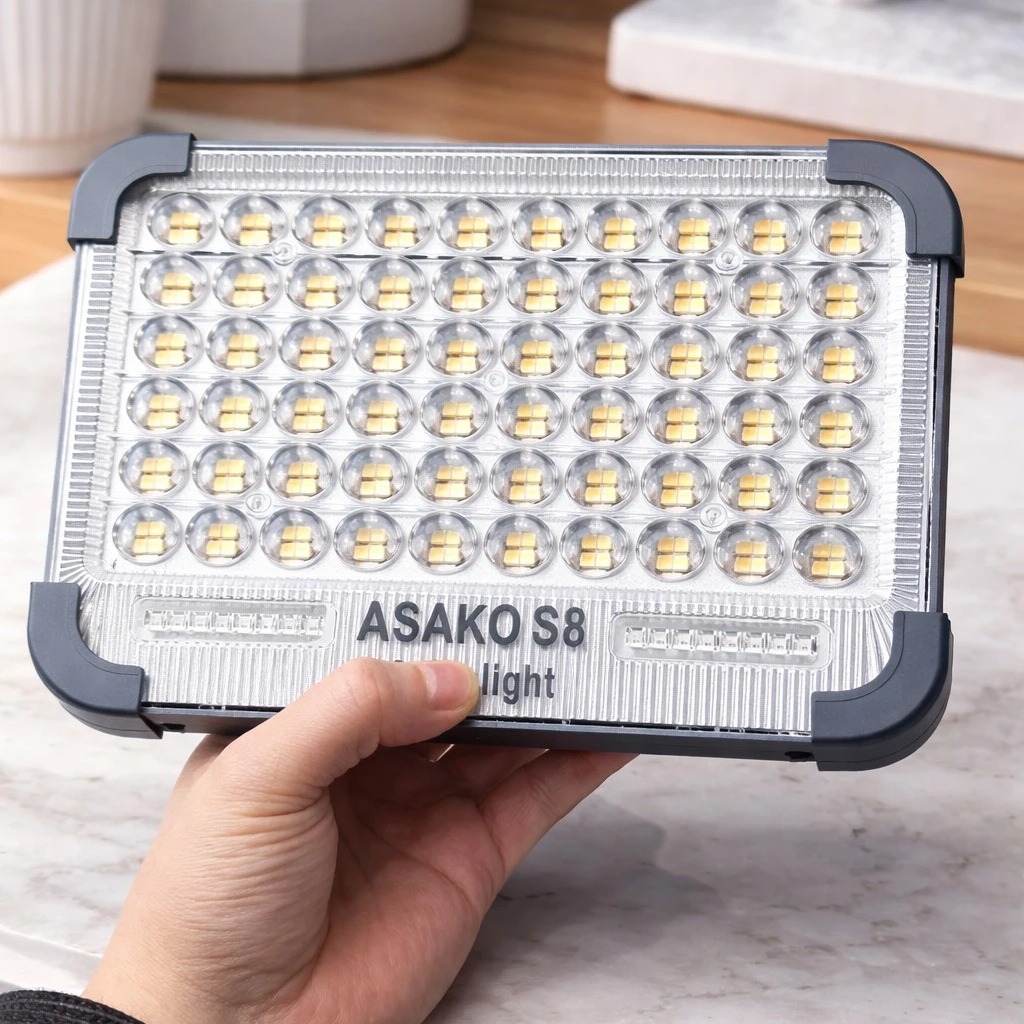 Đèn Năng Lượng Mặt Trời Asako KT01416 280 LED Pin 4500mAh Chống Nước IP66