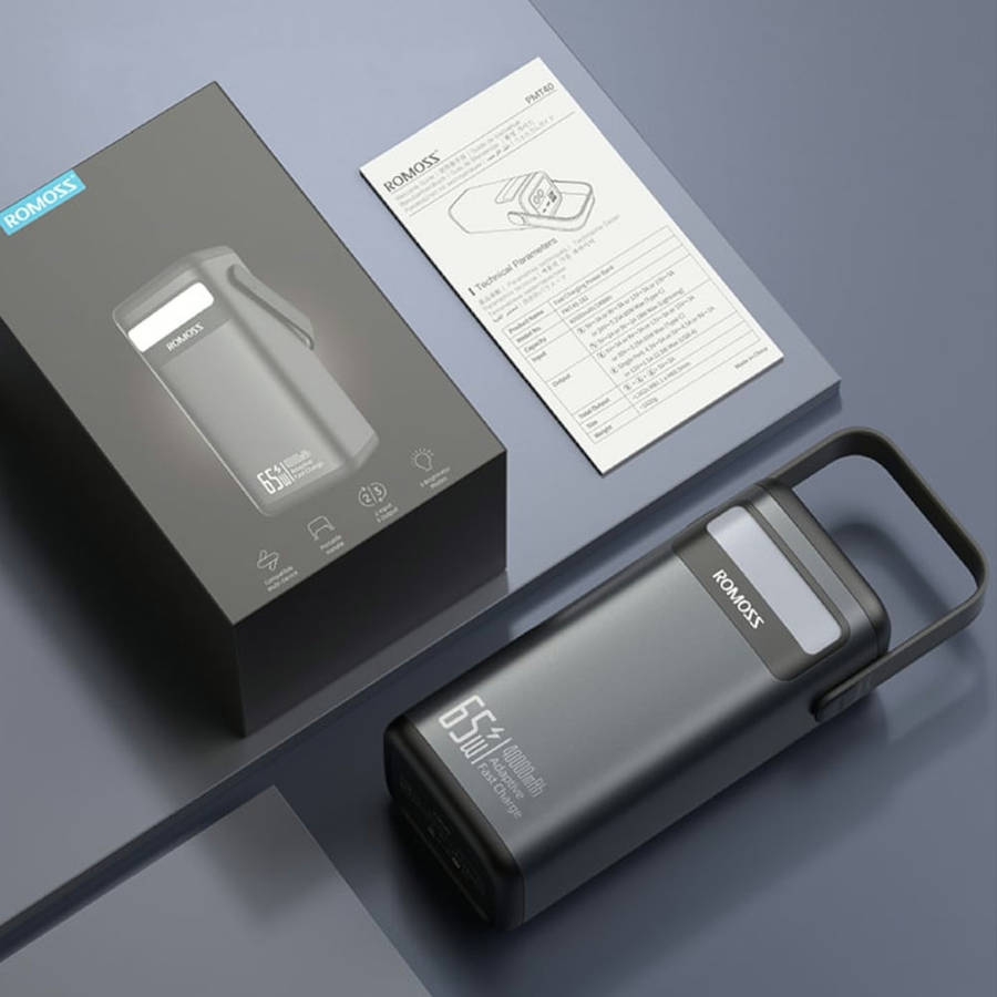 Pin Dự Phòng ROMOSS PMT40 40000mAh 65W PD Sạc Nhanh Cho Laptop