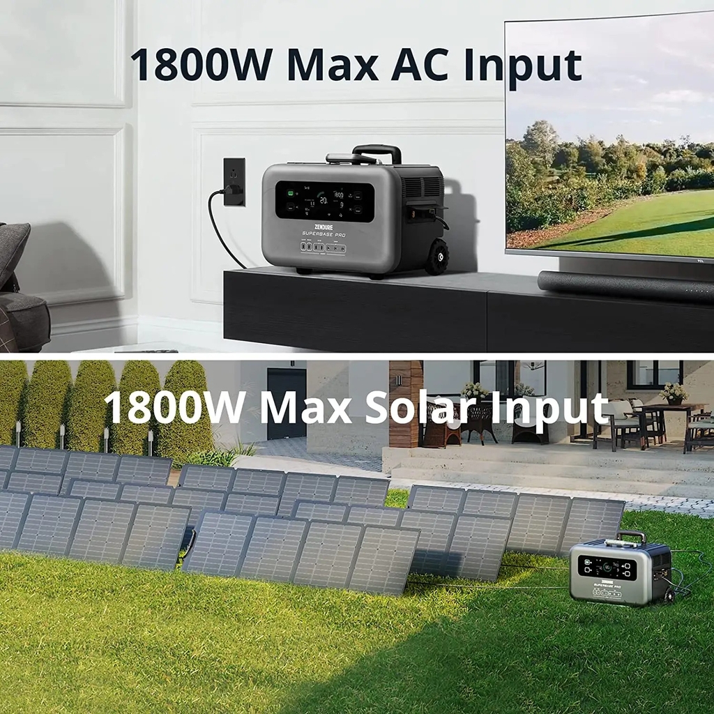 Trạm Sạc Zendure SuperBase Pro 1500 2000W 1440Wh LiFePO4, UPS, Sạc Nhanh 1800W