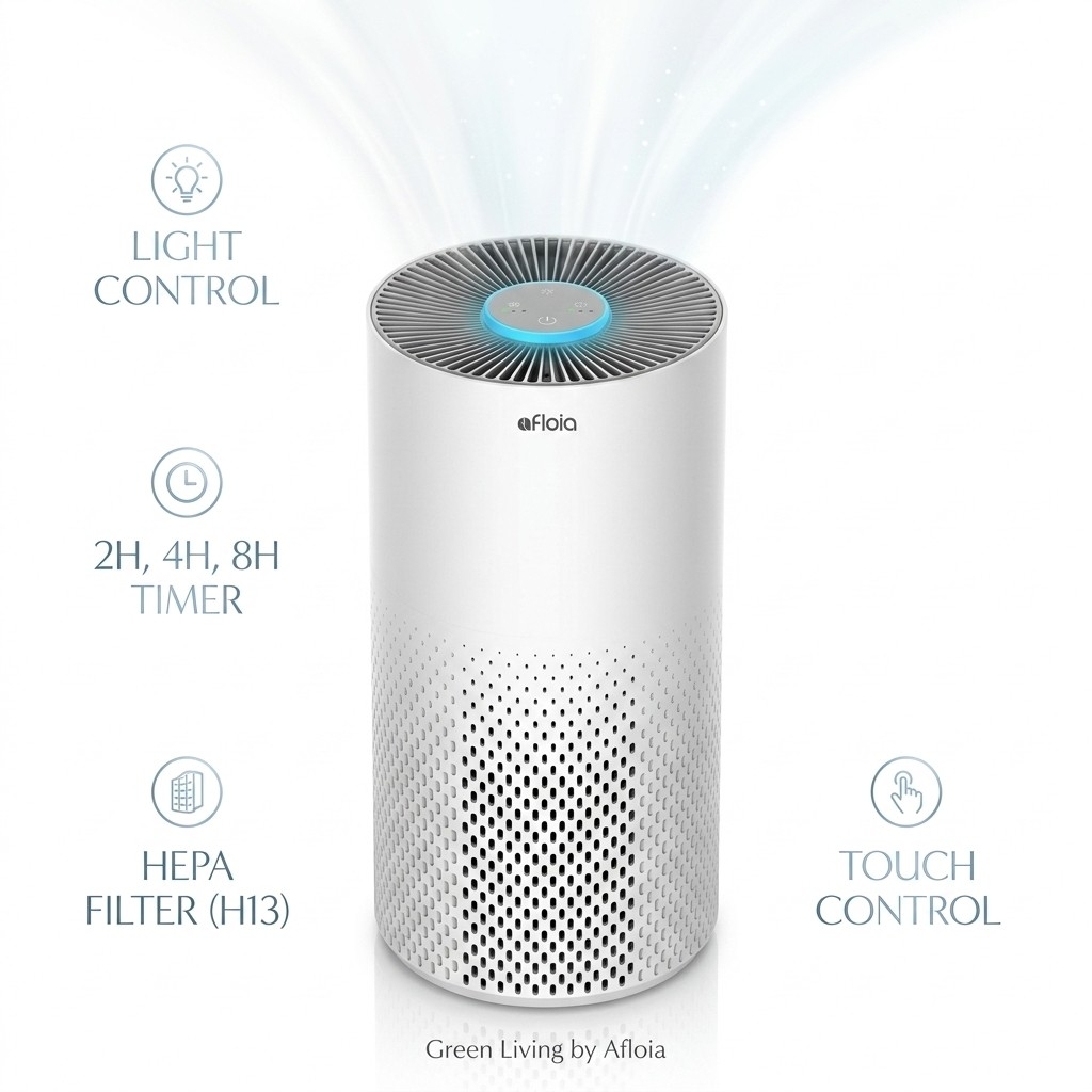 Máy Lọc Không Khí Afloia Kilo H13 HEPA 22dB Khử Mùi Khói Thuốc, Bụi Mịn Cho Phòng Ngủ & Văn Phòng