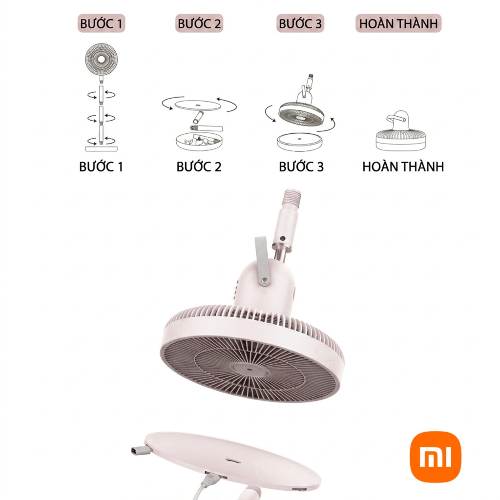Quạt Đa Năng Xiaomi EDON E909C 10 Cánh Gấp Gọn Xoay 120° Có Remote Và Đèn Ngủ
