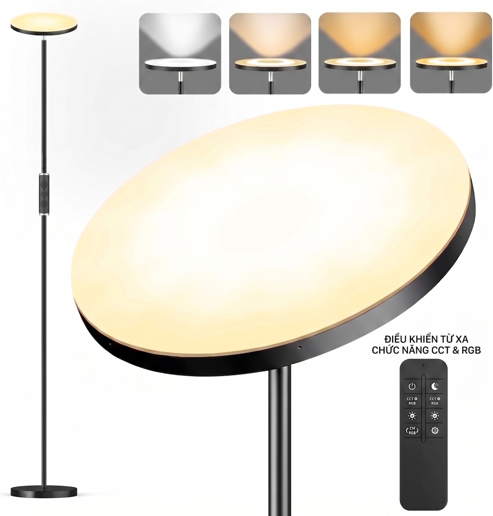 Đèn LED Đứng Thông Minh Yotutun RGB FLE-036 Xoay 350° Điều Khiển Remote Cao 1.75m