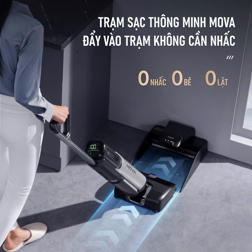 Máy Hút Bụi Lau Sàn MOVA X4 Pro 20000Pa Lau Nước Nóng 90°C Tự Giặt Sấy Con Lăn