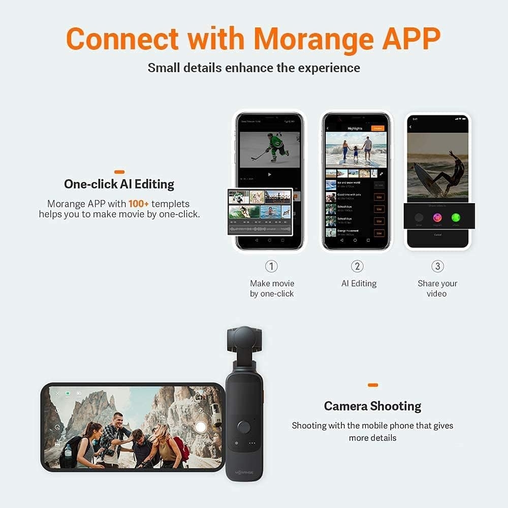 Camera Vlog AI Xiaomi Morange M1 Pro 4K Theo Dõi Chủ Thể Tự Động 12MP