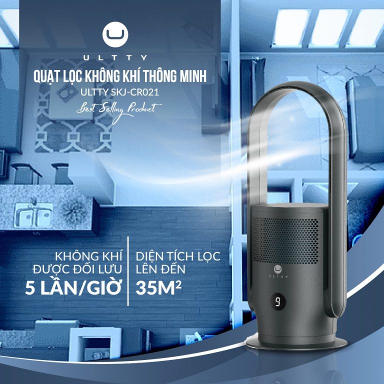 Quạt Lọc Không Khí U-ULTTY CR021 HEPA H13 Công Nghệ Bội Khí 9 Cấp Gió Không Cánh