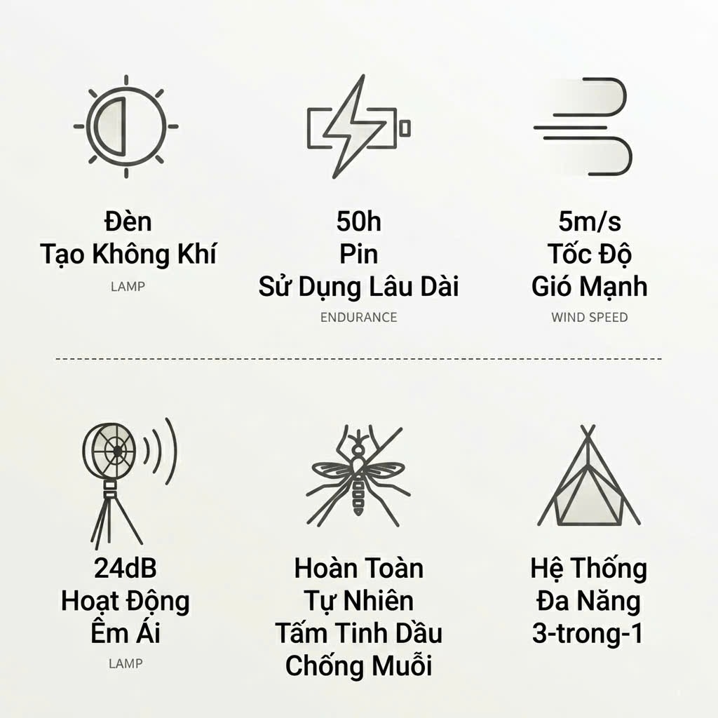 Quạt Tích Điện Chống Muỗi Uringo 10000mAh Đèn LED Sạc Type-C