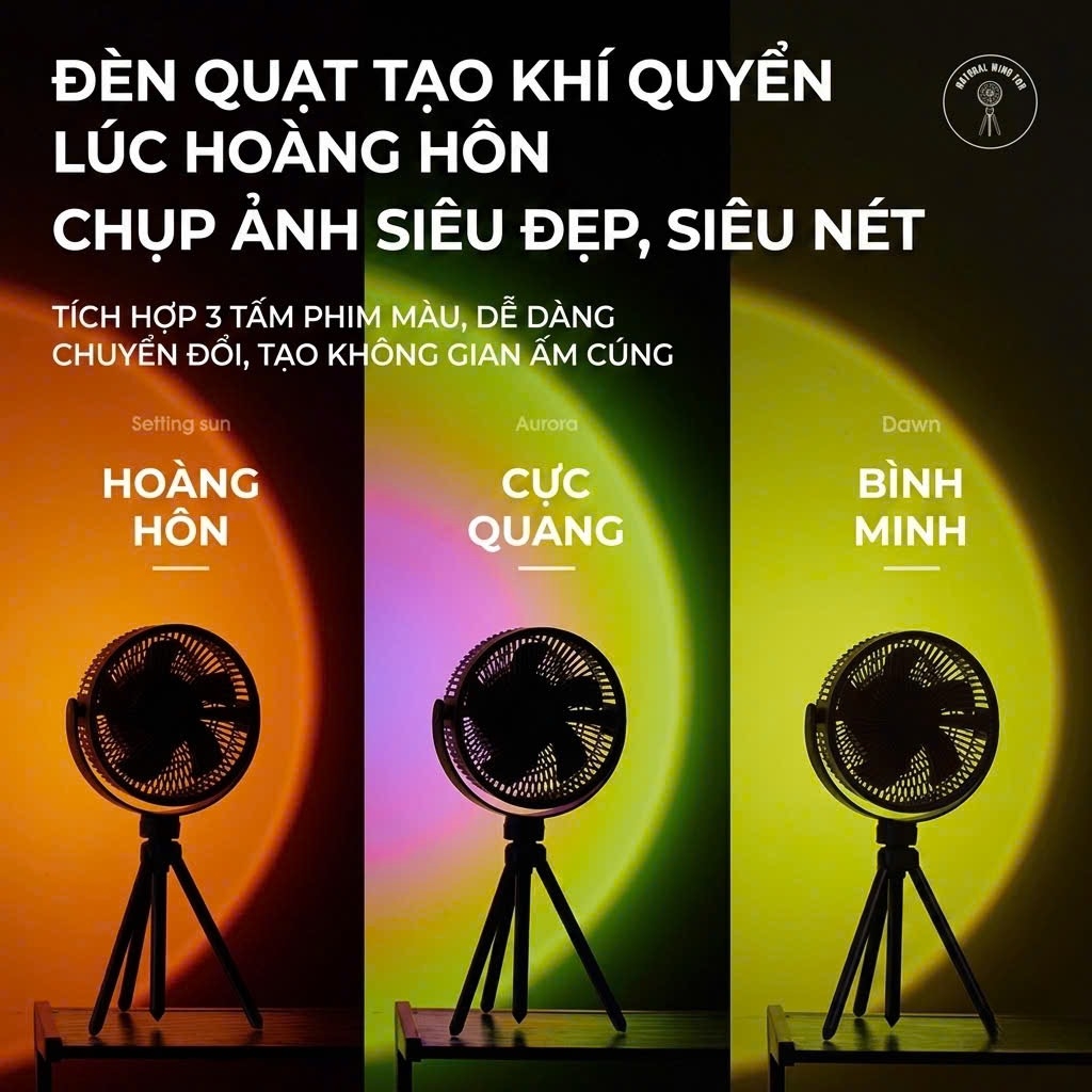 Quạt Tích Điện Chống Muỗi Uringo 10000mAh Đèn LED Sạc Type-C