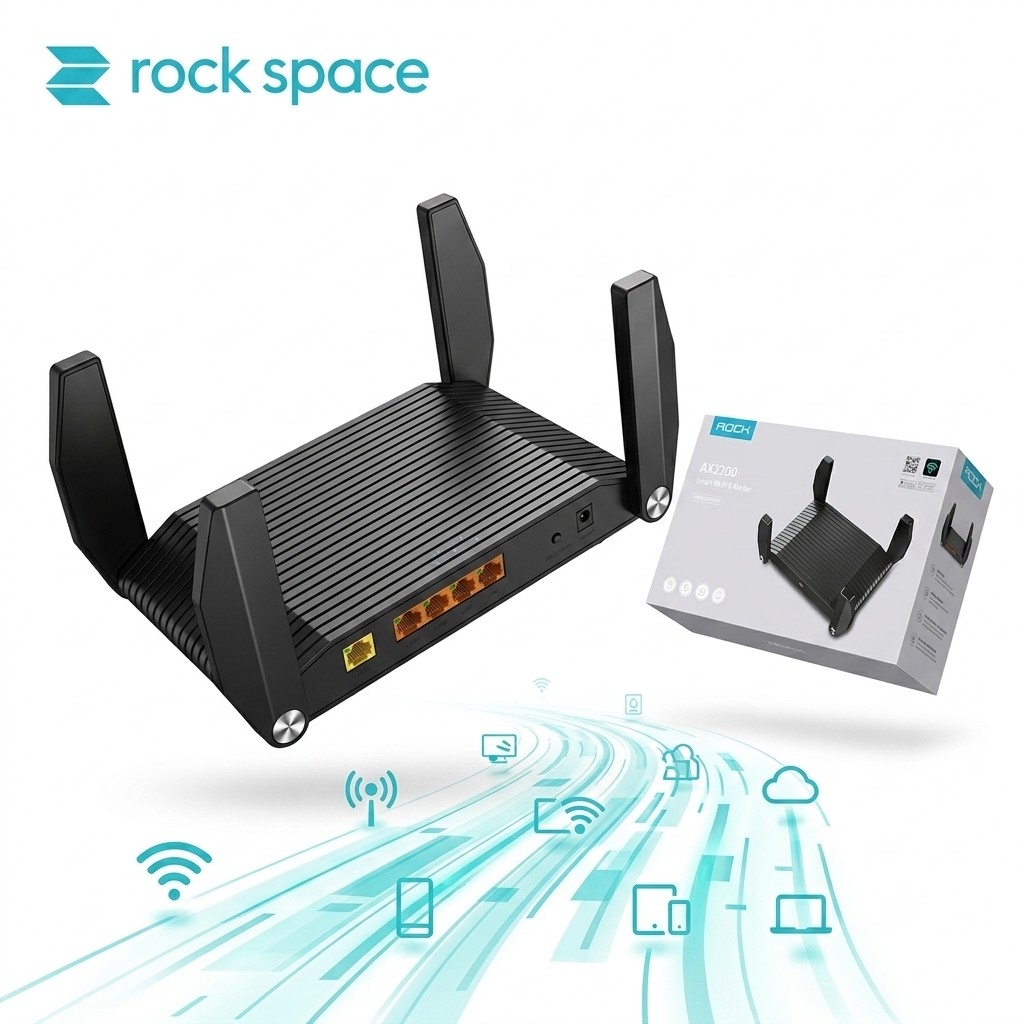 Router WiFi 6 Rock Space AX3200 3200Mbps 4 Ăng-ten Băng Tần Kép Gigabit Mesh