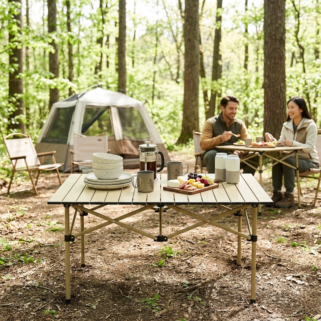 Bàn Xếp Dã Ngoại Gấp Gọn Hợp Kim Cao Cấp Cho Cắm Trại Camping Du Lịch Ngoài Trời
