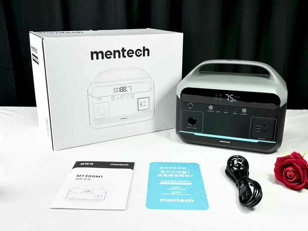 Trạm Sạc Di Động MENTECH MT300M1 300W 204.8Wh AC 220V, Pin Dự Phòng Camping, Sạc Laptop PD 60W
