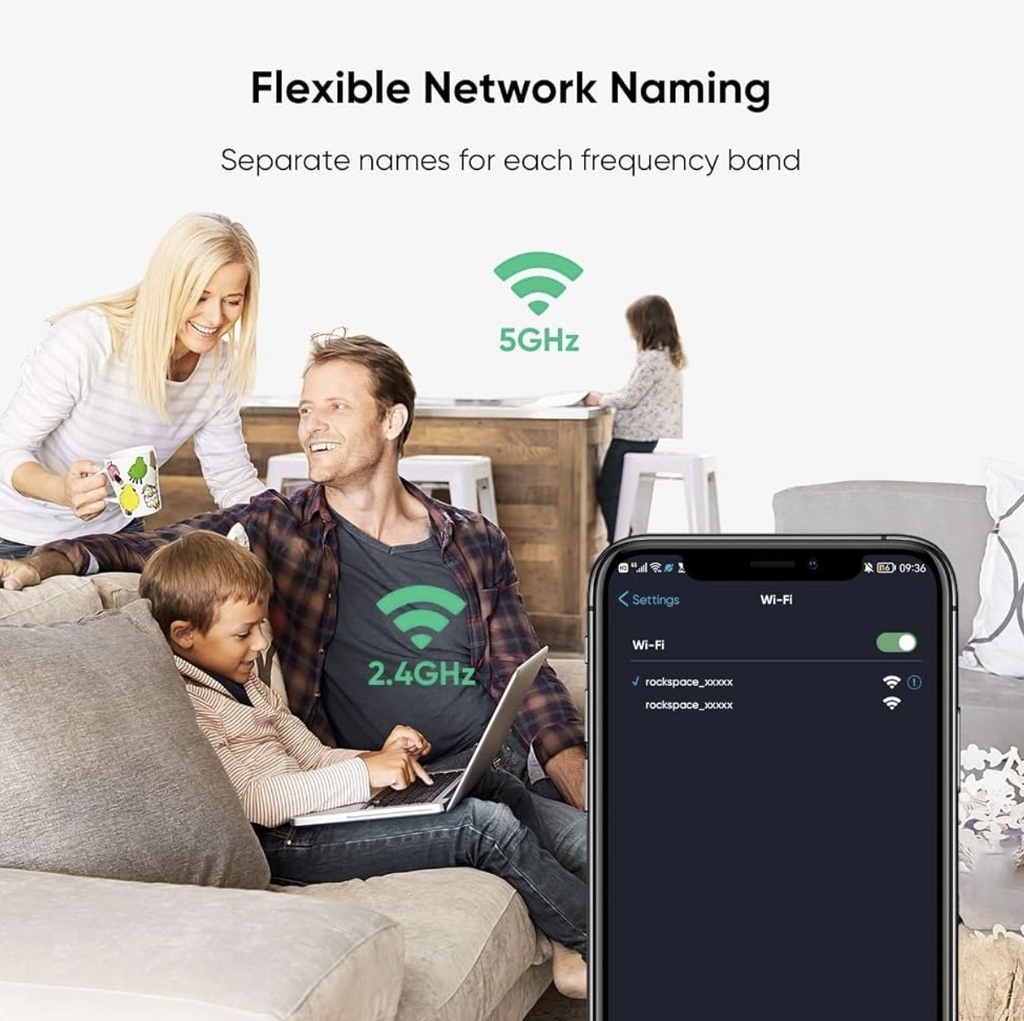 Hệ Thống Mesh WiFi 6 Rock Space AX1800 Bộ 3 Thiết Bị Phủ Sóng Toàn Diện
