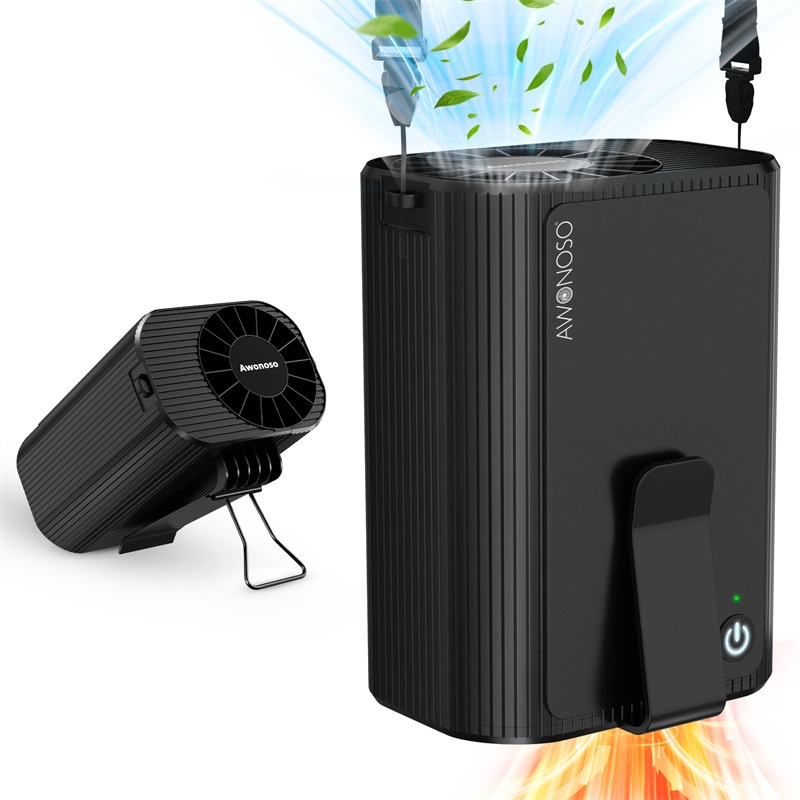 Quạt kẹp thắt lưng & đeo cổ đa năng AWONOSO, Pin 10000mAh (Amazon Mỹ)