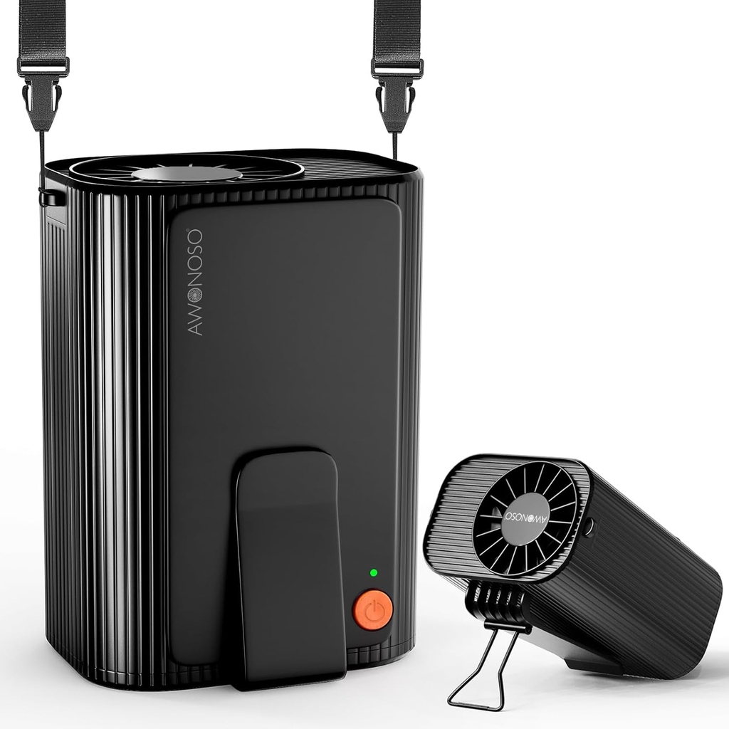 Quạt kẹp thắt lưng & đeo cổ đa năng AWONOSO, Pin 10000mAh (Amazon Mỹ)