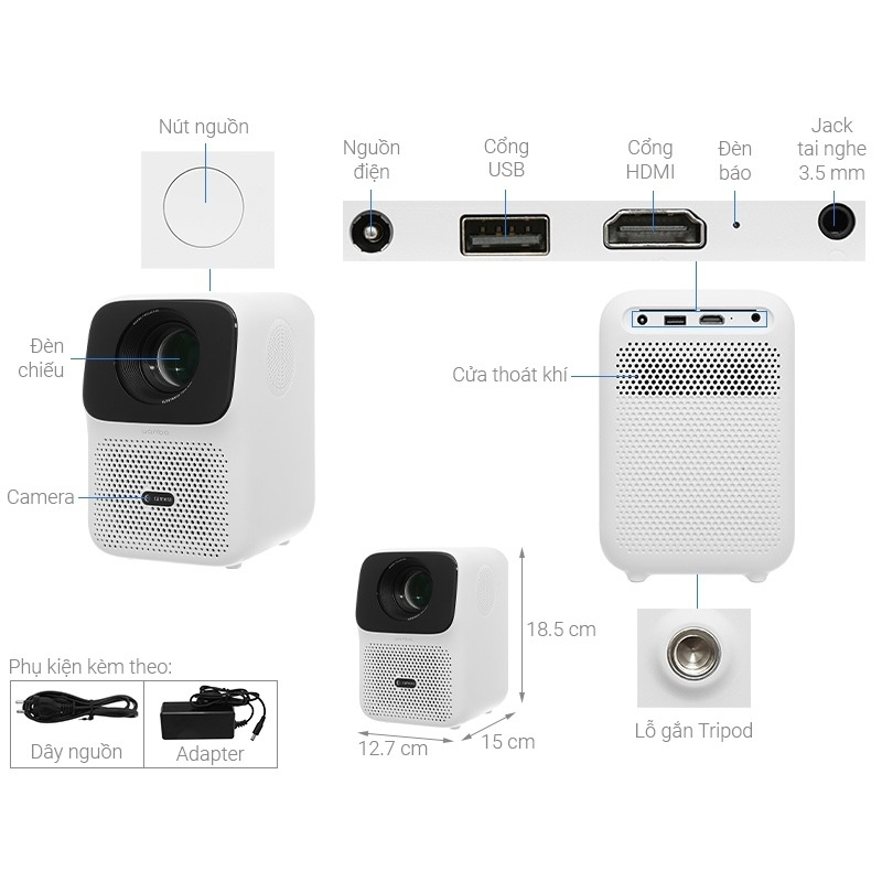 Máy Chiếu Mini Wanbo T4 Phiên Bản Nâng Cấp – Hàng Phân Phối Chính Hãng