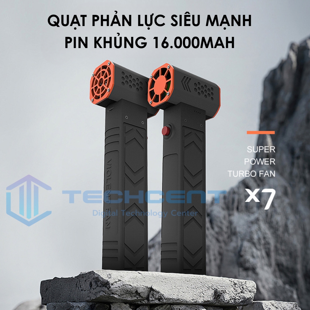 Quạt Phản Lực Super Turbo X7 Áp Lực Gió 570Gram - Pin khủng 16.000mAh - Máy thổi cầm tay mini công suất cao