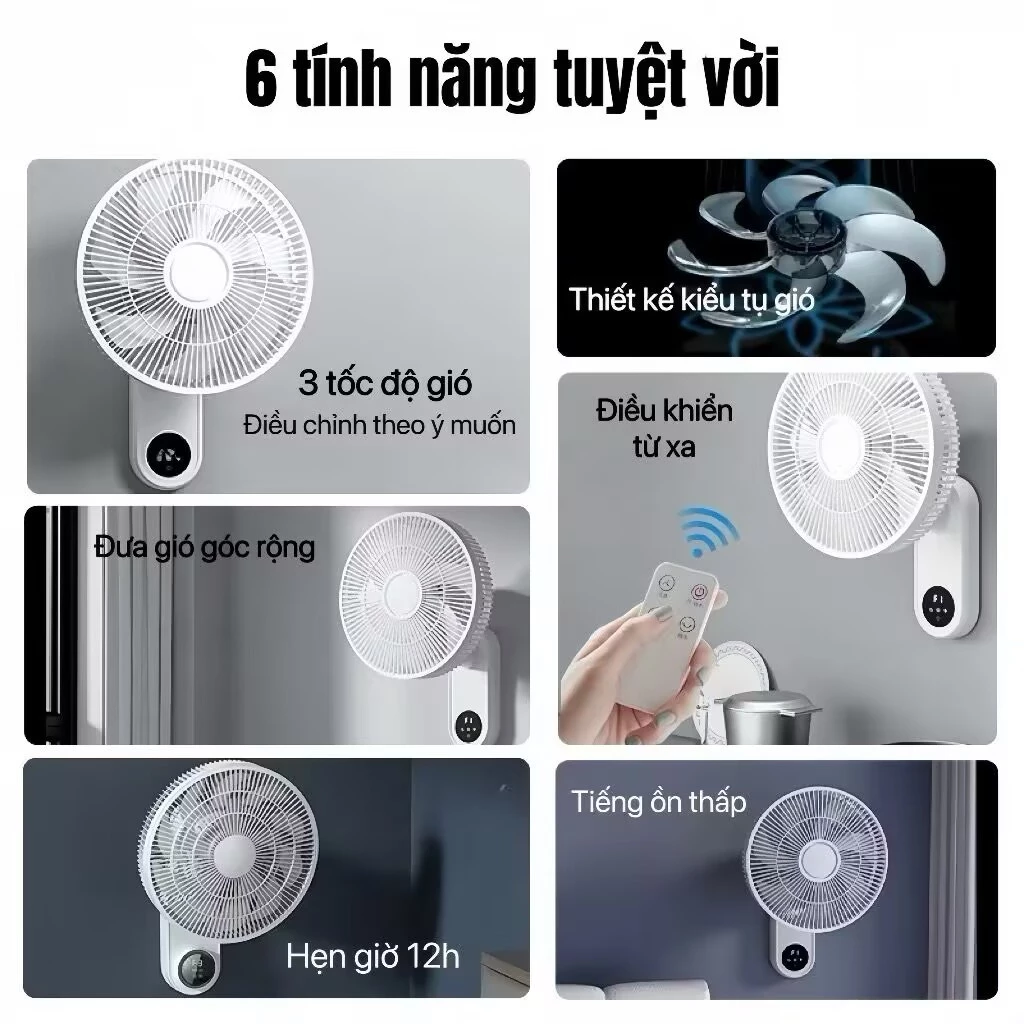 Quạt Treo Tường Thông Minh Jipin JP-FGB-B22SR – Kết Nối App Xiaomi Home, Gió 3D, Động Cơ DC Êm, Tiết Kiệm Điện
