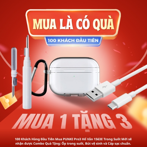 Punki Pro Gen 3 Hổ Vằn 1563E Bản Trong Suốt 2 From Màu Hoàn Toàn Mới - Hồng Ngoại - Chống Ồn Chủ Động - Xuyên Âm HD