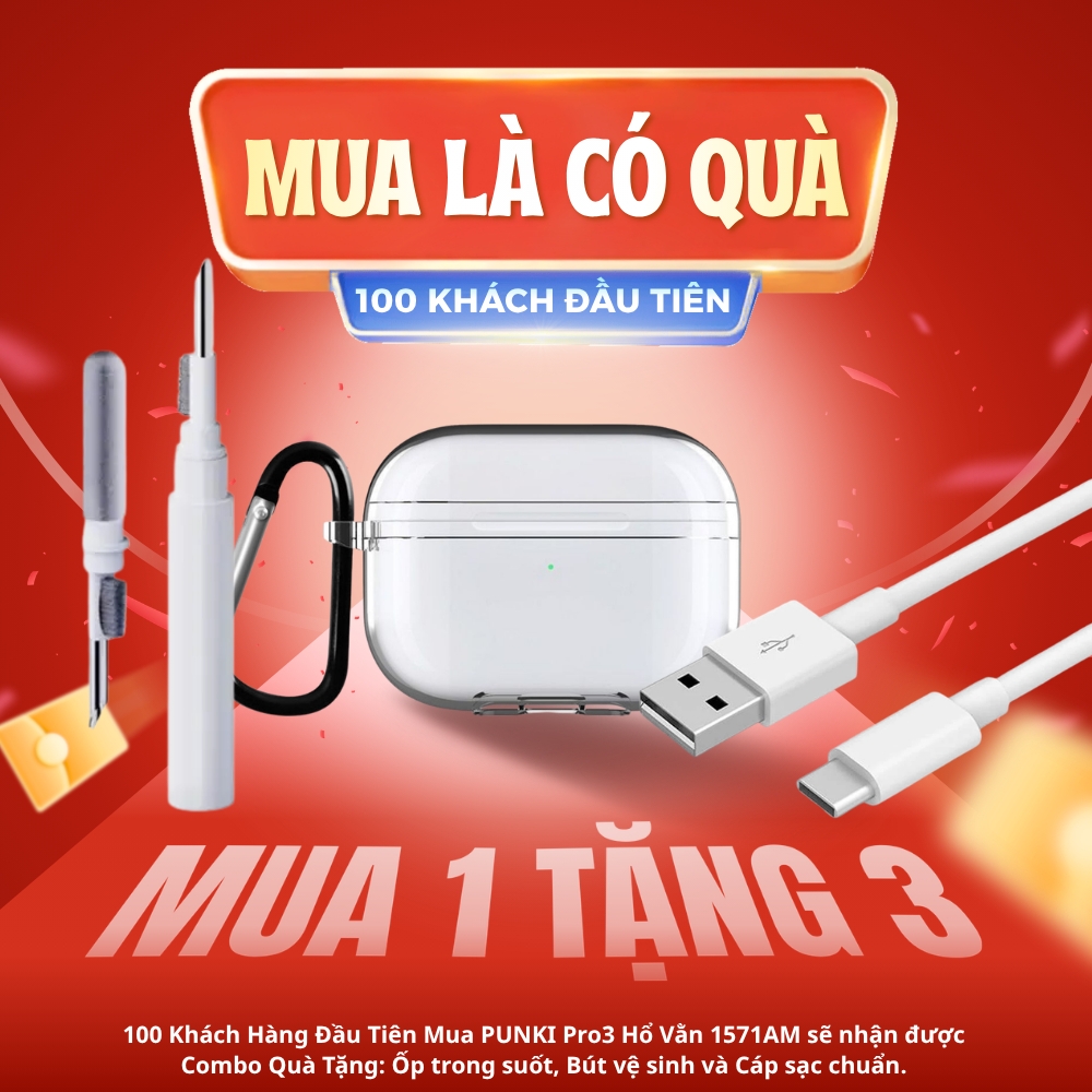 Punki Pro Gen 3 Hổ Vằn 1571AM -  Đo Nhịp Tim Thực - Âm Không Gian Thực - Cảm Biến Vuốt Tăng Giảm Âm Trên Tai