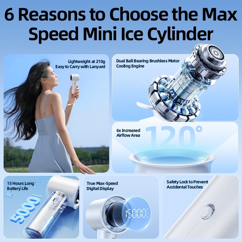 Quạt Cầm Tay RTAKO X5 4800mAh – Quạt Mini Turbo 15000RPM, Sạc Nhanh 20W, Gió Siêu Mạnh