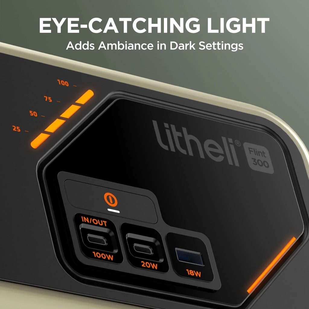 Siêu Phẩm Camping Trạm Điện Di Động Litheli Flint B300SE (255Wh-300W-78.000mAh-220v)