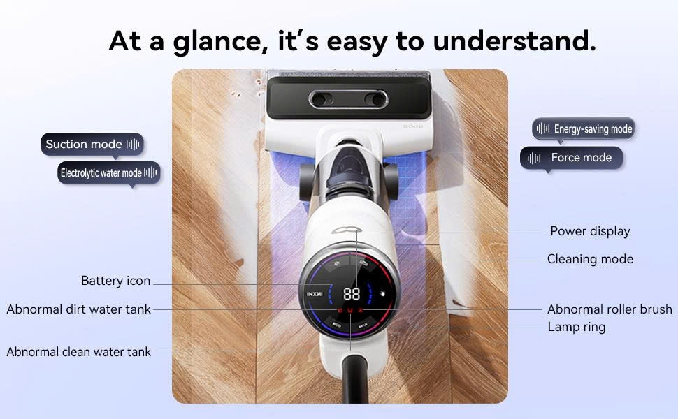 Máy lau nhà & hút bụi INXNI Z3 Pro - 3 trong 1, tự sấy giẻ, diệt khuẩn