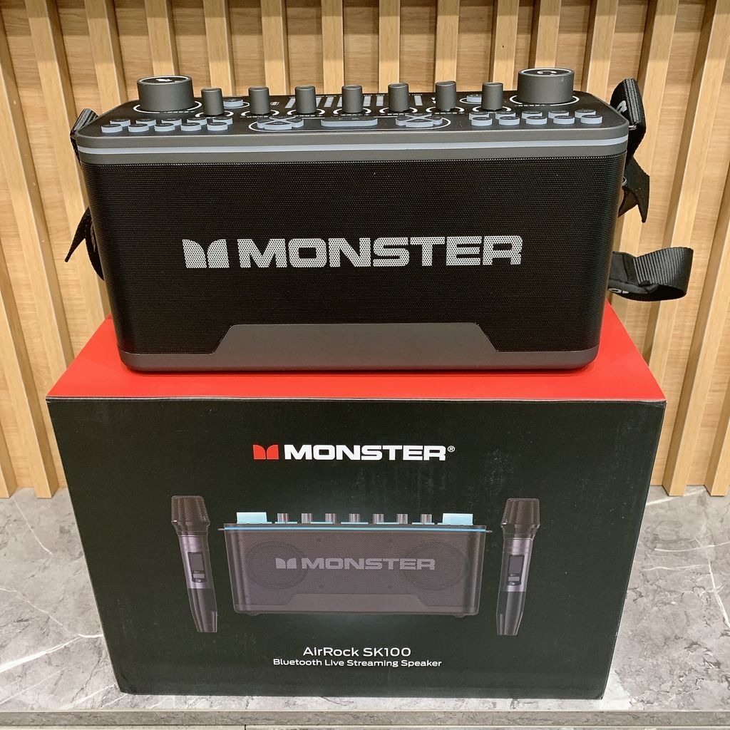 Loa Karaoke MONSTER AirRock SK100 – Loa Livestream 2 Mic Không Dây