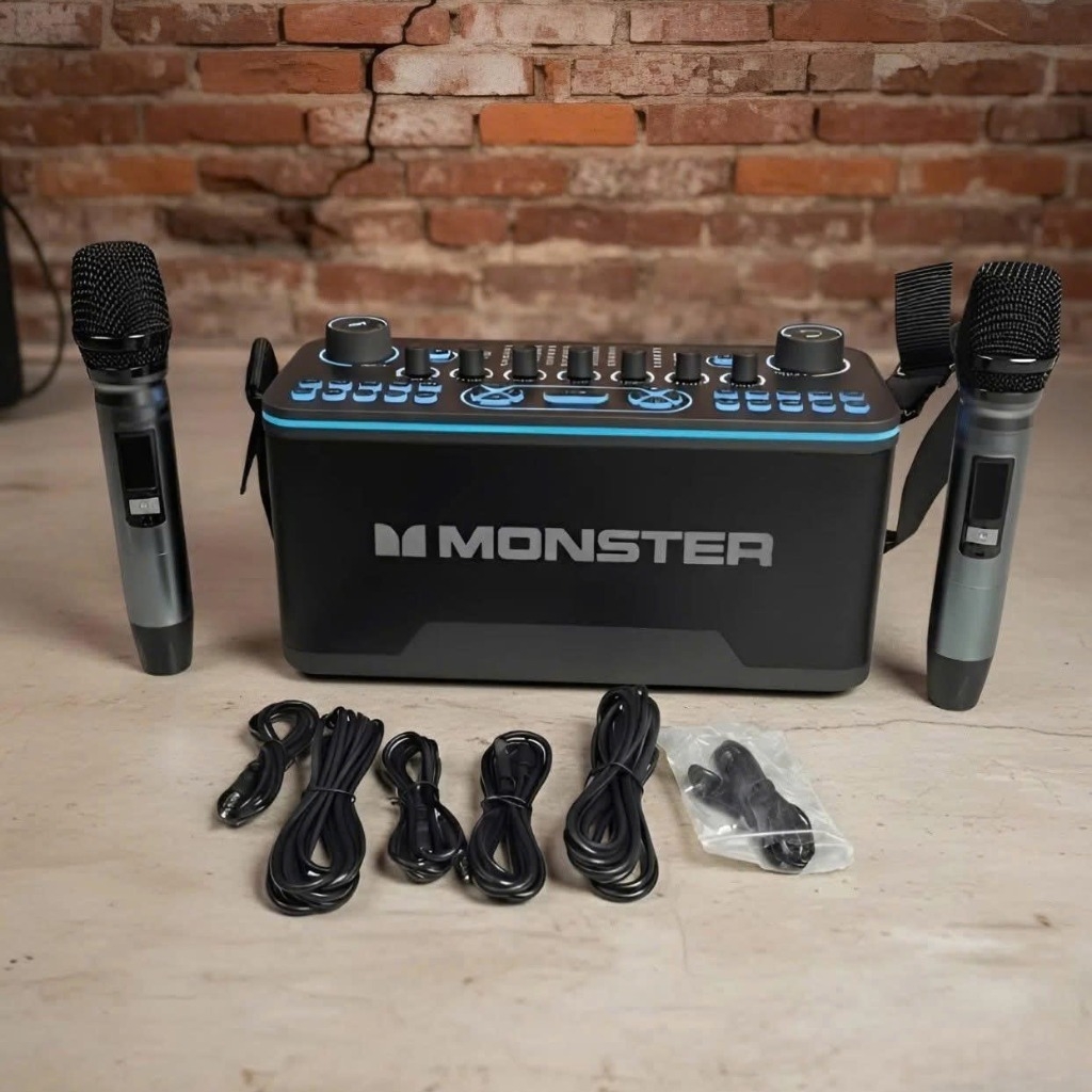 Loa Karaoke MONSTER AirRock SK100 – Loa Livestream 2 Mic Không Dây