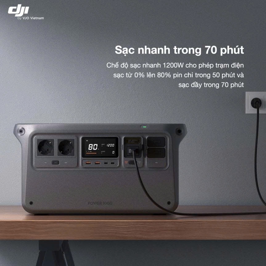 Trạm điện di động DJI Power 1000 – 1024Wh | 2200W | Pin LiFePO₄ Chính Hãng