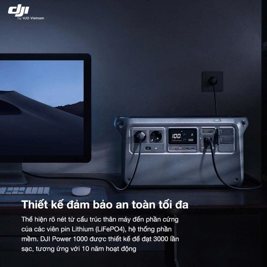 Trạm điện di động DJI Power 1000 – 1024Wh | 2200W | Pin LiFePO₄ Chính Hãng
