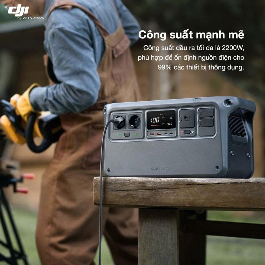 Trạm điện di động DJI Power 1000 – 1024Wh | 2200W | Pin LiFePO₄ Chính Hãng