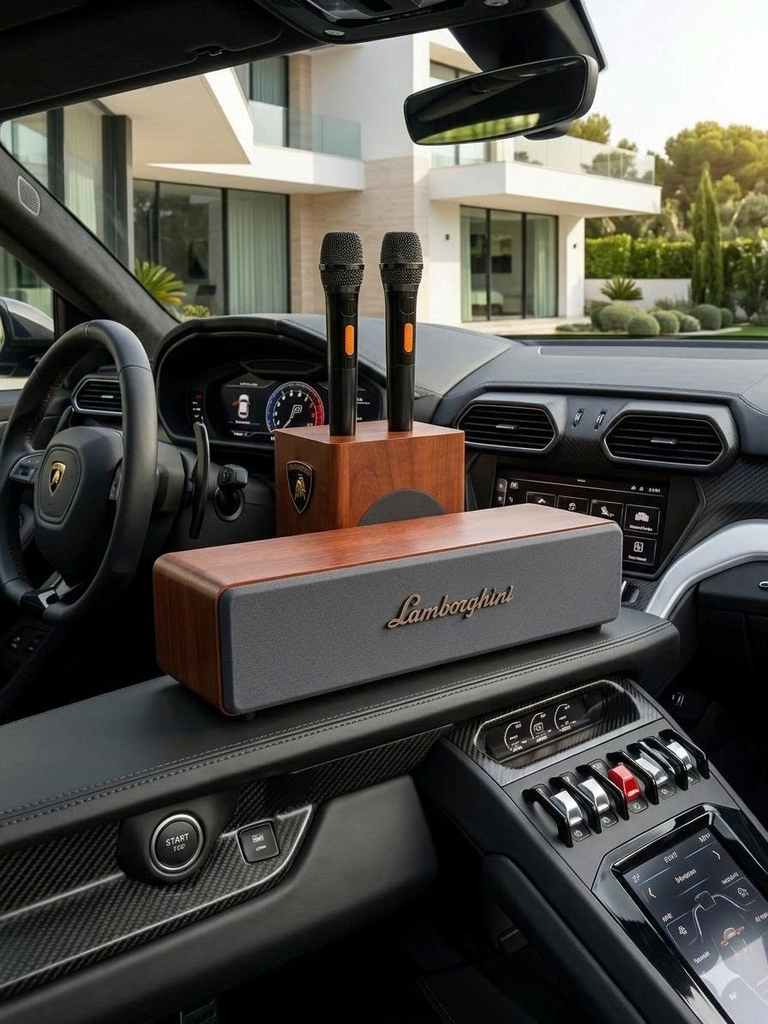 Loa Karaoke AI Lamborghini TOPI M9 60W, 2 Micro Không Dây, Android, Bluetooth, Loa Karaoke Mini Di Động