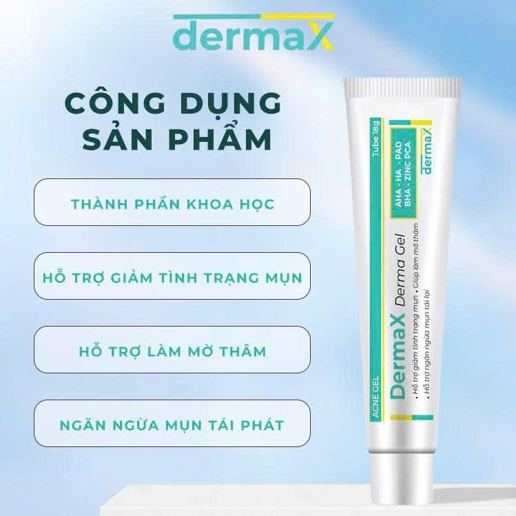 Kem mụn DERMAX gel tip/18g