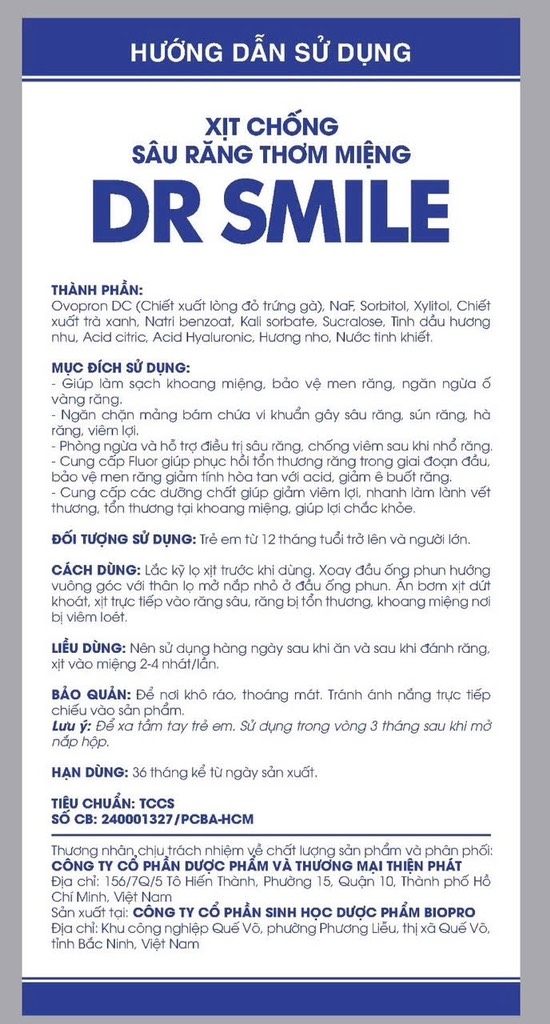 Xịt Răng Miệng DR SMILE