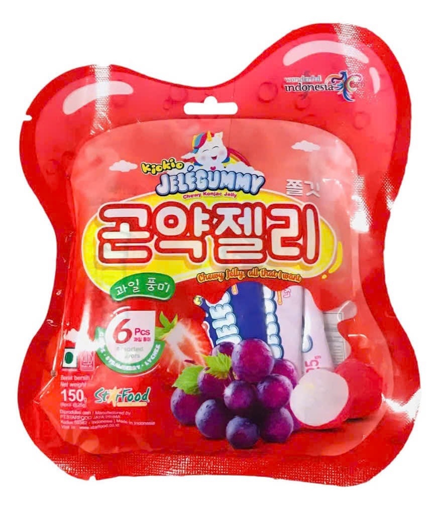 Thạch Jele Gummy ( nho cola , ổi táo , dâu vải ) B/6gói