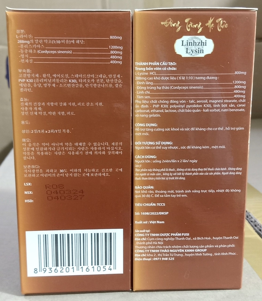 ĐÔNG TRÙNG HẠ THẢO LINHZHI LYSIN