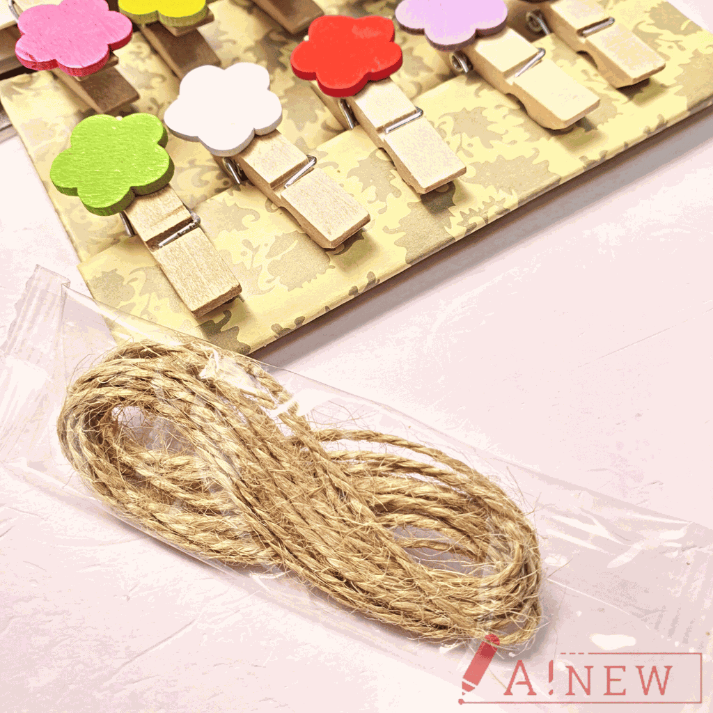 Kẹp Gỗ Treo Ảnh, Kẹp Gỗ Trang Trí, Kem Dây Treo Dễ Thương/ Kẹp Tài Liệu Dễ Thương / Mã số  004538