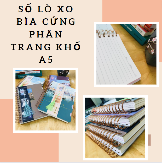 Sổ lò xo bìa cứng phân trang khổ A5