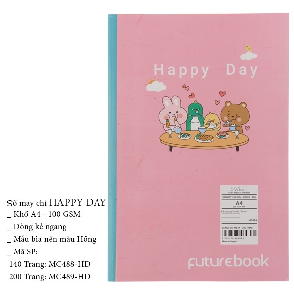 TẬP HAPPY DAY FUTURE BOOK A4 / MC 488 / KẺ NGANG / MÃ SỐ 464887