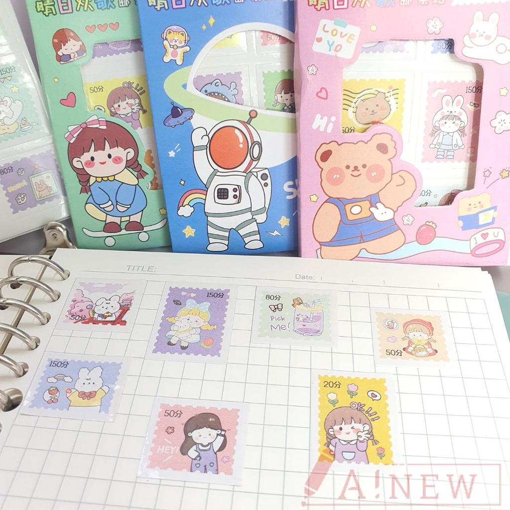 Sticker tem/ Tem dán có hình dễ thương / 72 hình tem dán