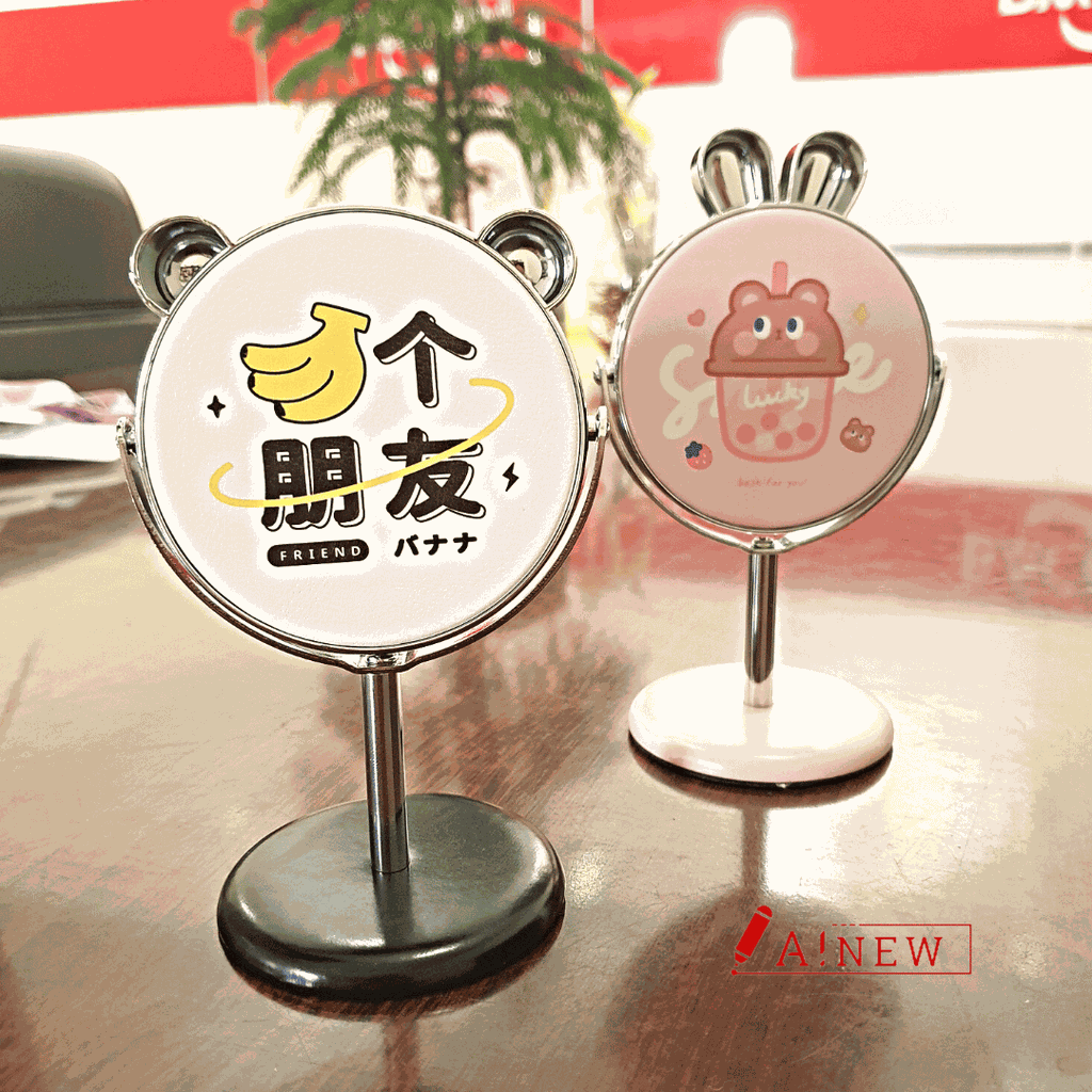 Gương trang điểm mini dễ thương Cosmetic Mirror / Gương mini để bàn / Gương 1 mặt hình gấu, thỏ / Gương GB/T23148-2008 / mã số 498404