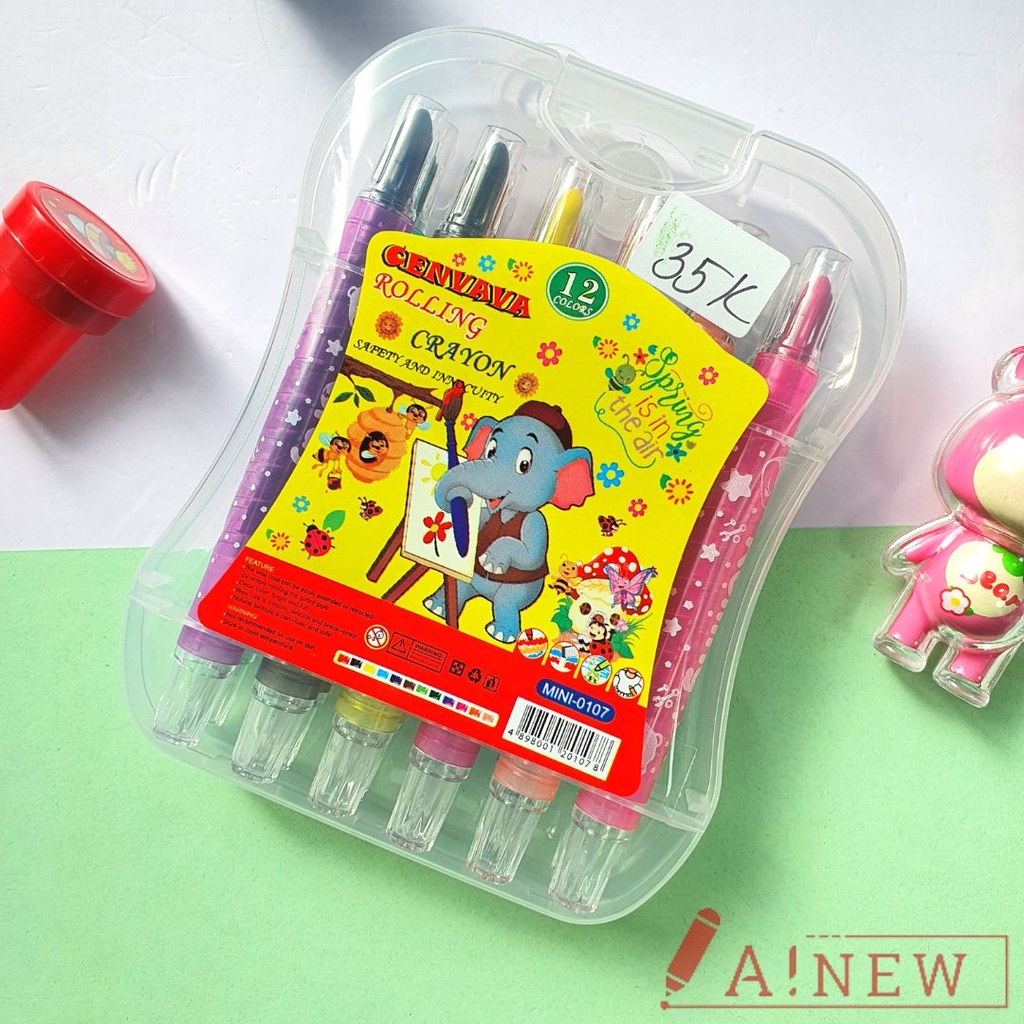 Bút sáp vặn 12 màu Cenvava Mini