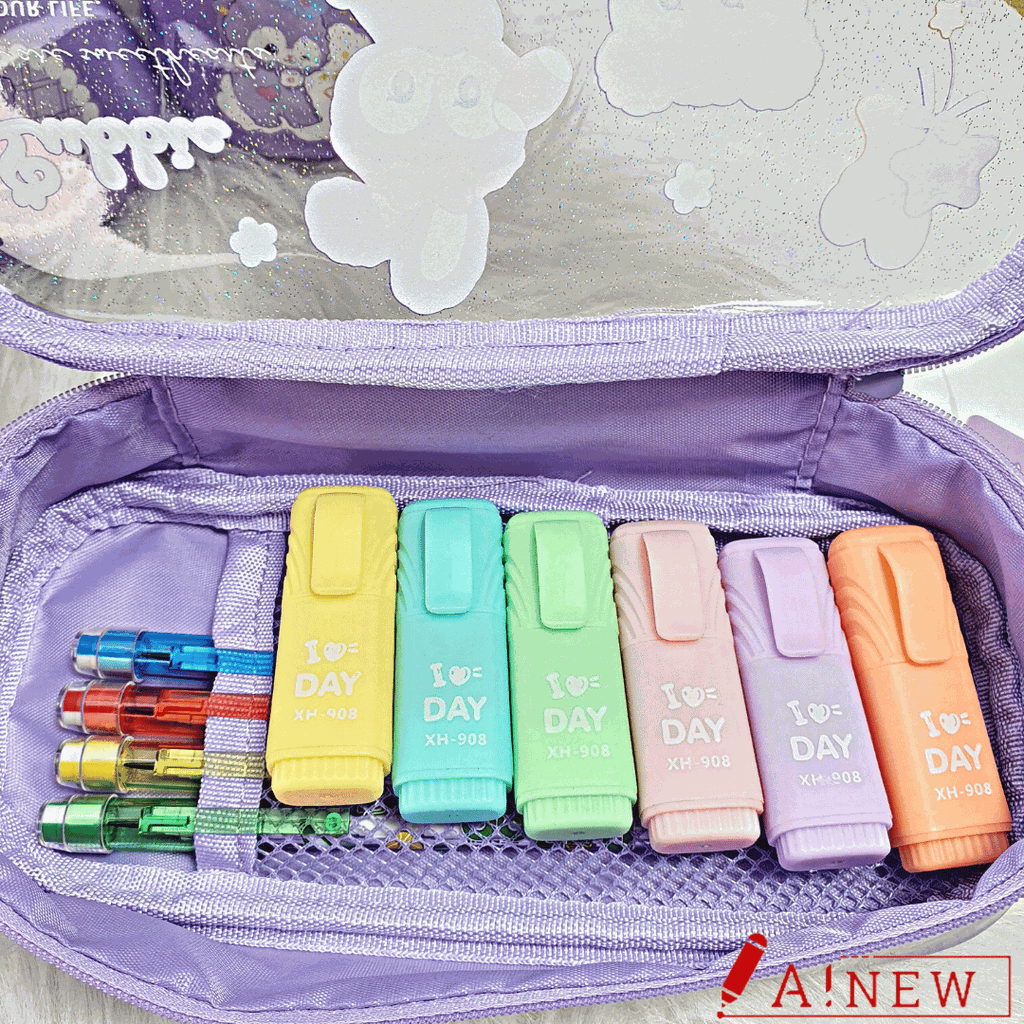 Túi đựng bút thỏ tím đeo nơ / Túi đựng bút Lubbie / Xiang’z / XZ-230045 /mã số 911834