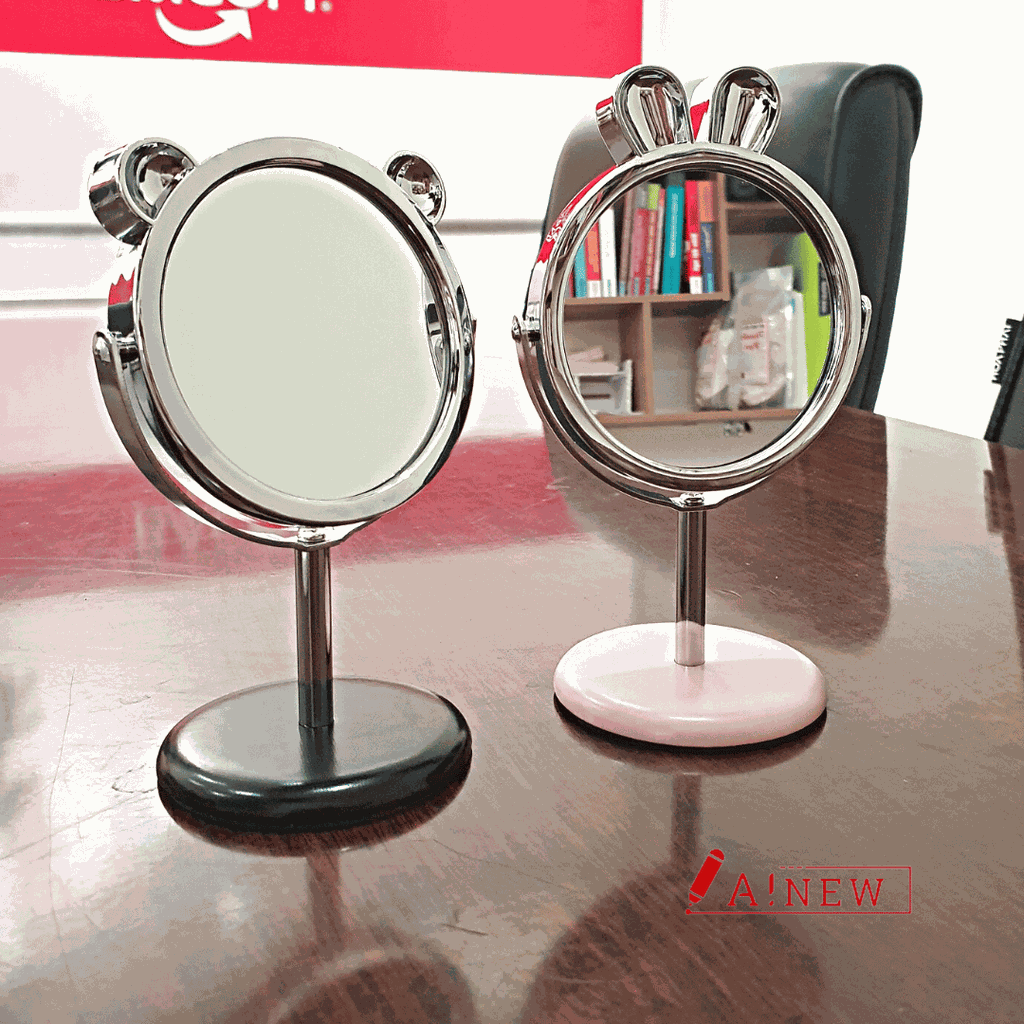 Gương trang điểm mini dễ thương Cosmetic Mirror / Gương mini để bàn / Gương 1 mặt hình gấu, thỏ / Gương GB/T23148-2008 / mã số 498404